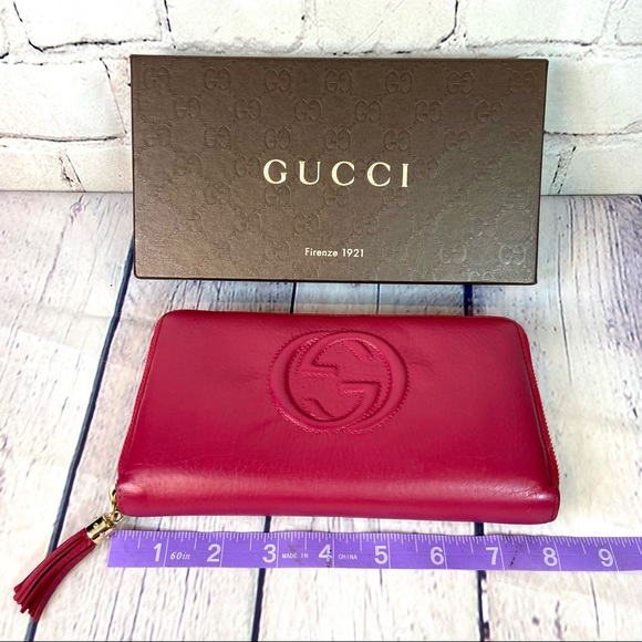 Gucci SOHO magenta pink leather wallet or crossbody with box - Picture 15 of 16